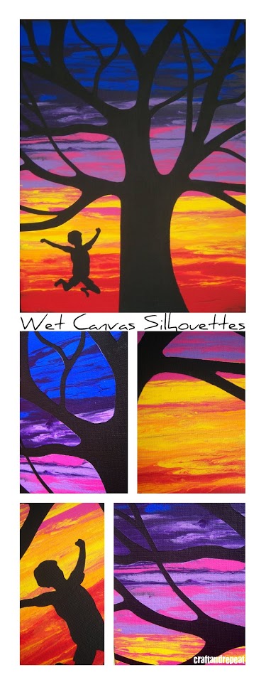Wet Canvas Silhouettes - A water and acrylic painting technique
